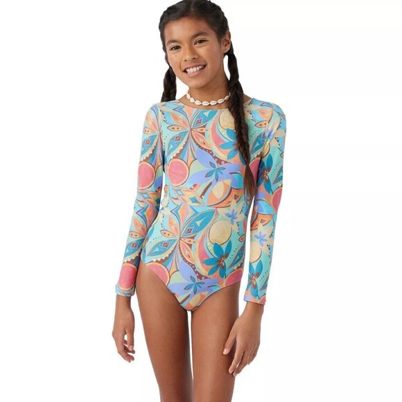 O'Neill Girl's Long Sleeve Paddlesuit One Piece Sizes 5 Swimsuit Surf Suit NEW - Picture 4 of 7